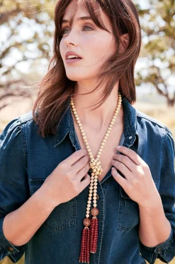 Amina Tassel Lariat Necklace