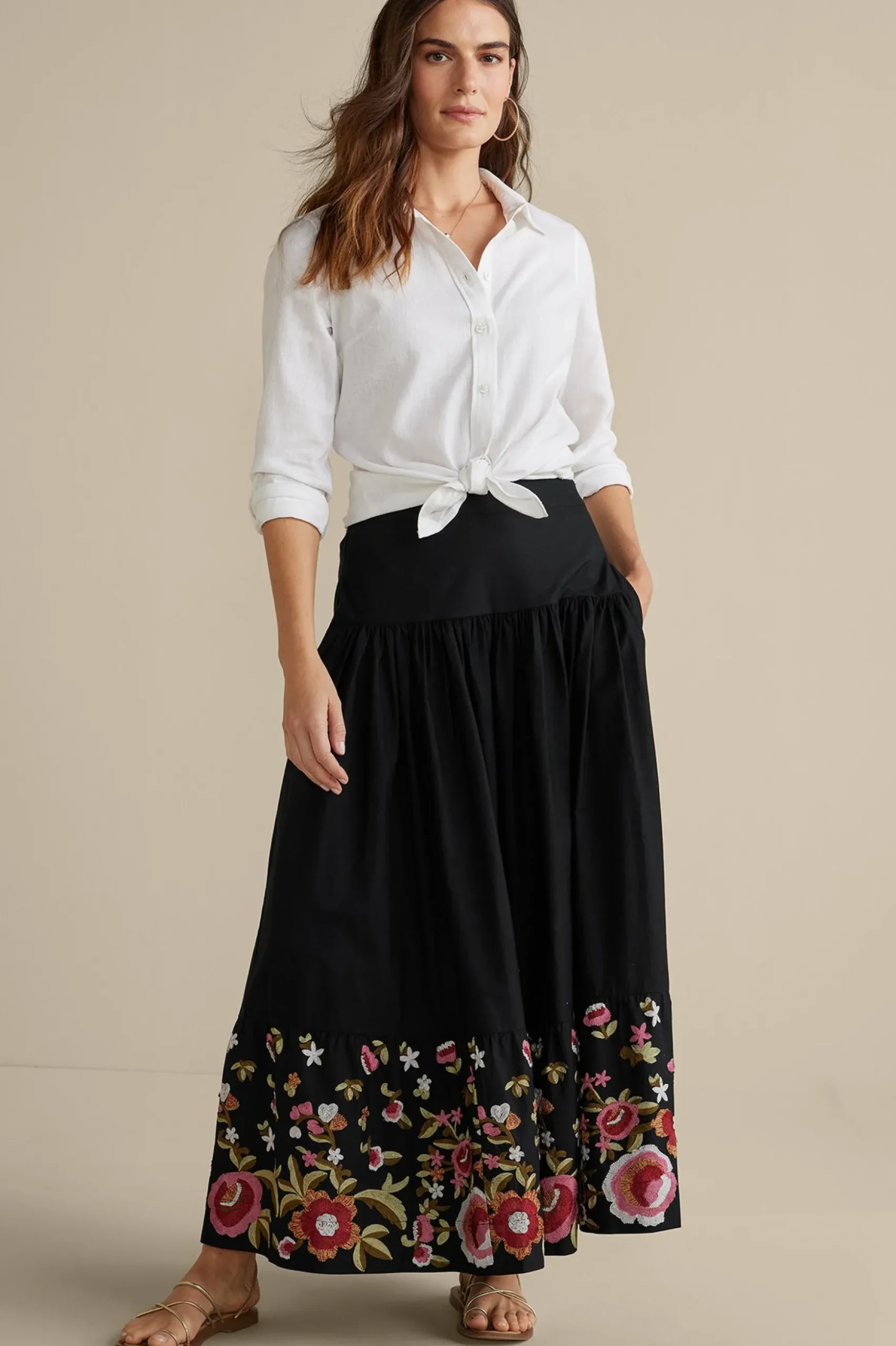 Cindi Embroidered Maxi Skirt