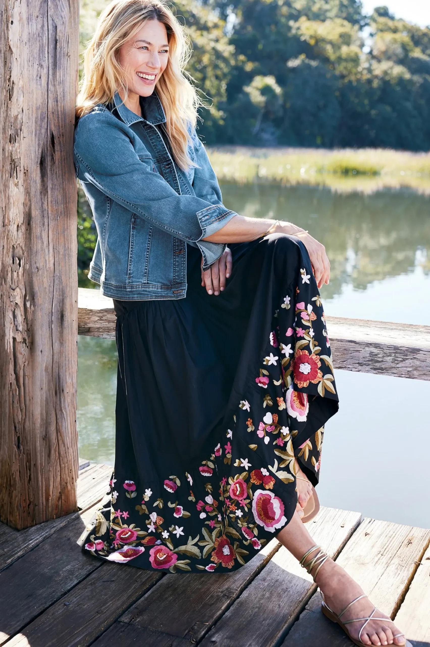 Cindi Embroidered Maxi Skirt