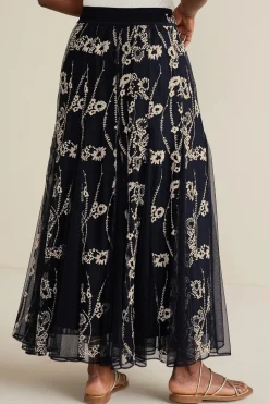 Petites Leatrice Embroidered Maxi Skirt