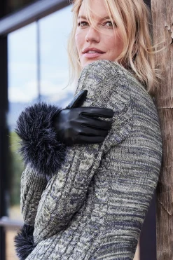 Sasha Faux Fur Leather Gloves