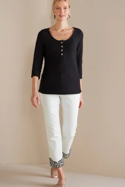 Solene Eyelet Denim Crop Jeans